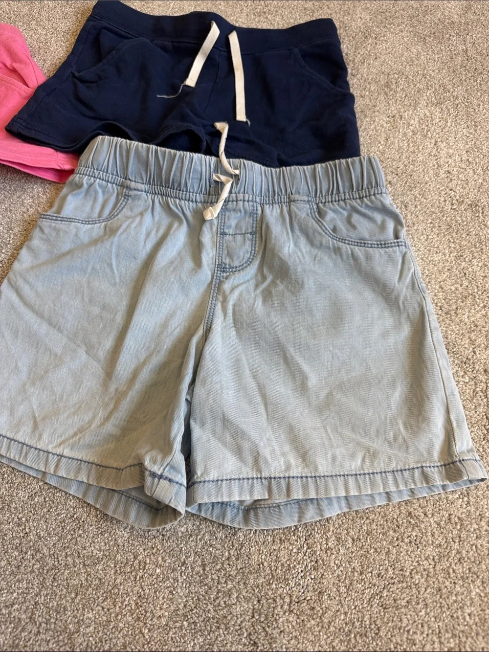 Carter's 4-Pack Kids Knit & Denim Shorts - Pink, Navy, Medium Denim, Light Wash